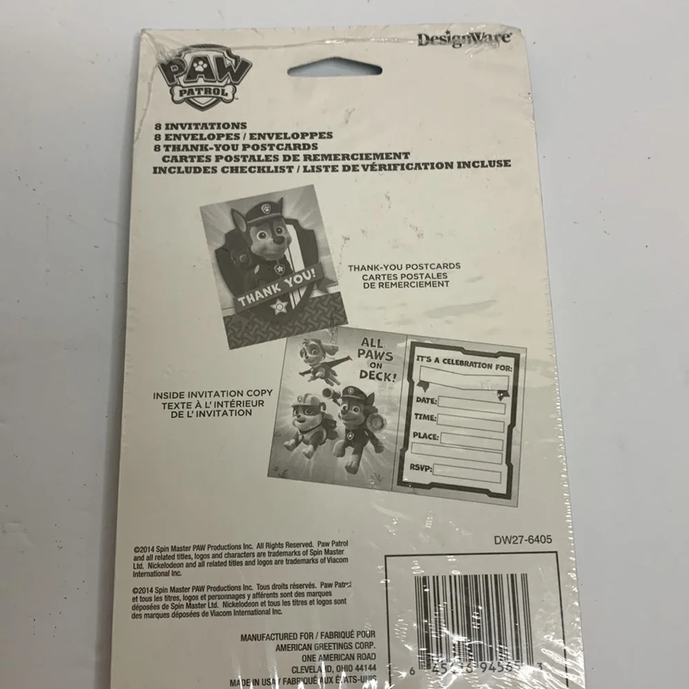 Nickelodeon | PAW PATROL Invitations Thank You Cards | Party Event Dog Happy NWT